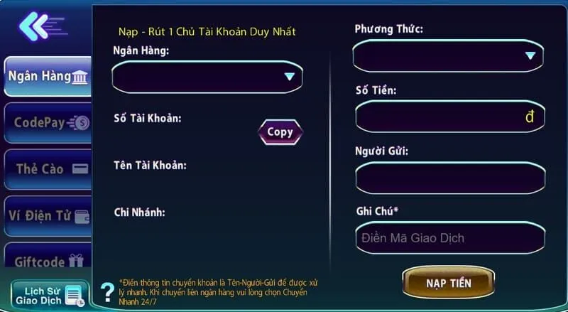 Quy trình nạp - rút tiền tại 789club khá đơn giản và nhanh chóng