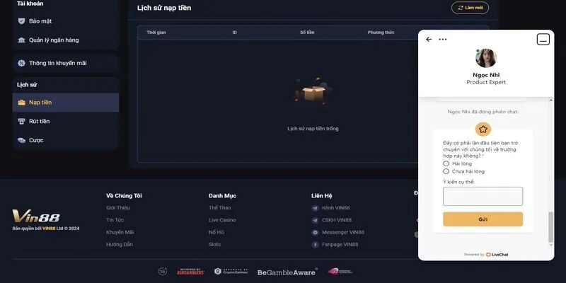 VIN88 có đội ngũ CSKH hỗ trợ tận tâm 24/7 VIN88 có đội ngũ CSKH hỗ trợ tận tâm 24/7